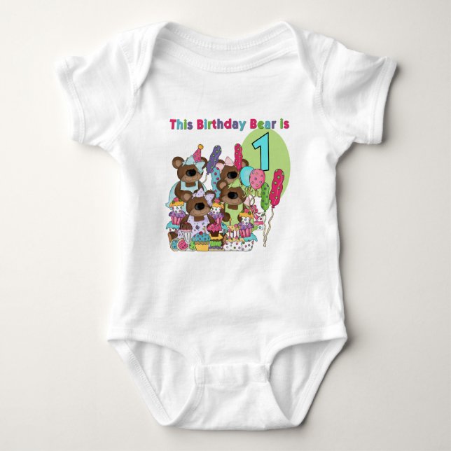 Teddy Bear Party 1st Birthday tshirts and Gifts (Front)