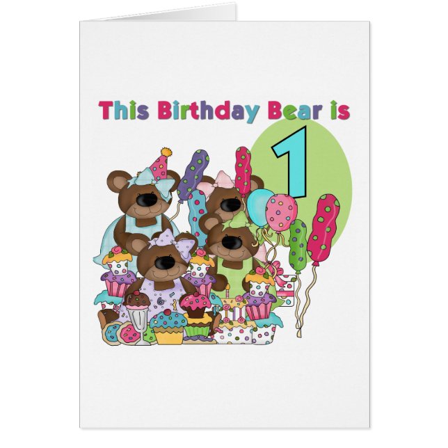 Teddy Bear Party 1st Birthday tshirts and Gifts (Front)