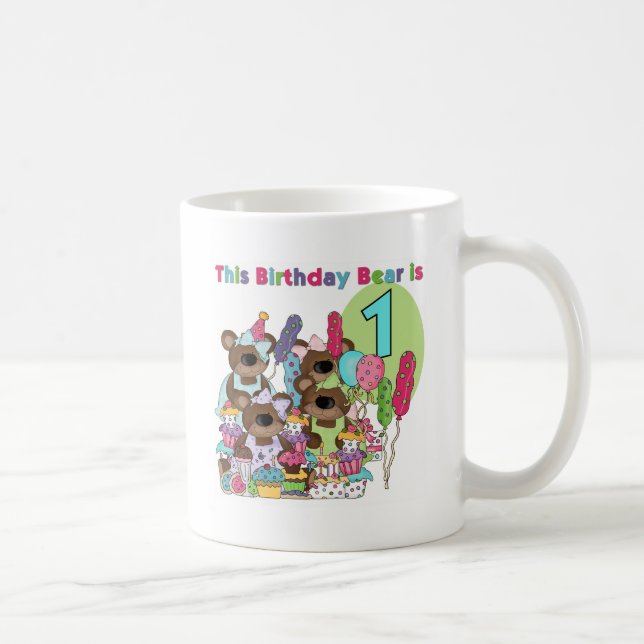 Teddy Bear Party 1st Birthday tshirts and Gifts Coffee Mug (Right)