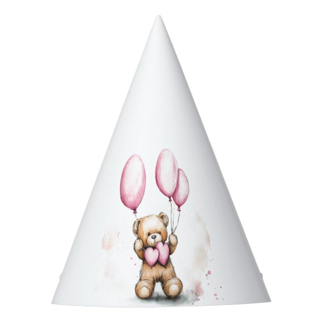 Teddy Bear Pastel Party Hat (Front)