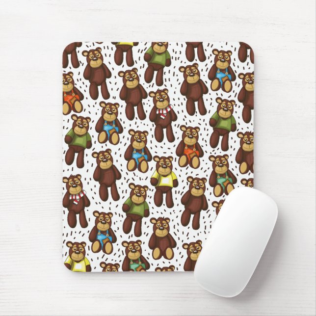 Teddy Bear pattern Mouse Pad (With Mouse)