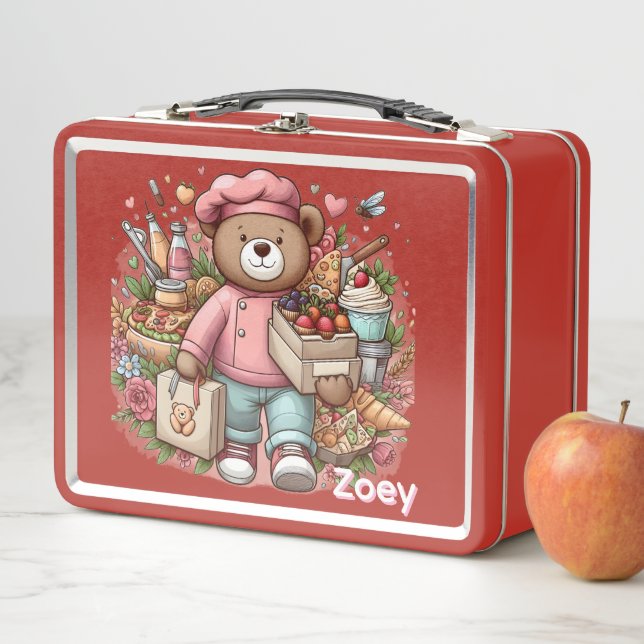 Teddy Bear Personalise  Metal Lunch Box (In Situ)
