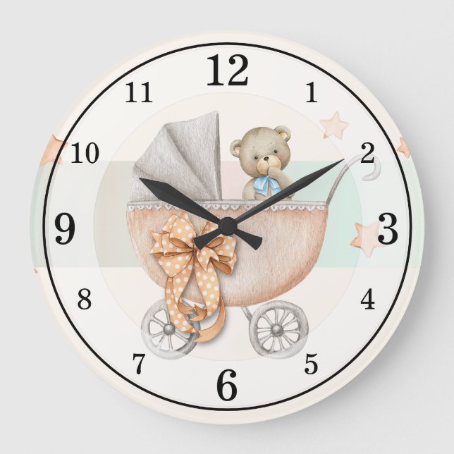 Teddy Bear Personalised Acrylic Wall Clock (Front)