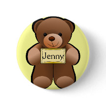 Teddy Bear Personalised Button Pin