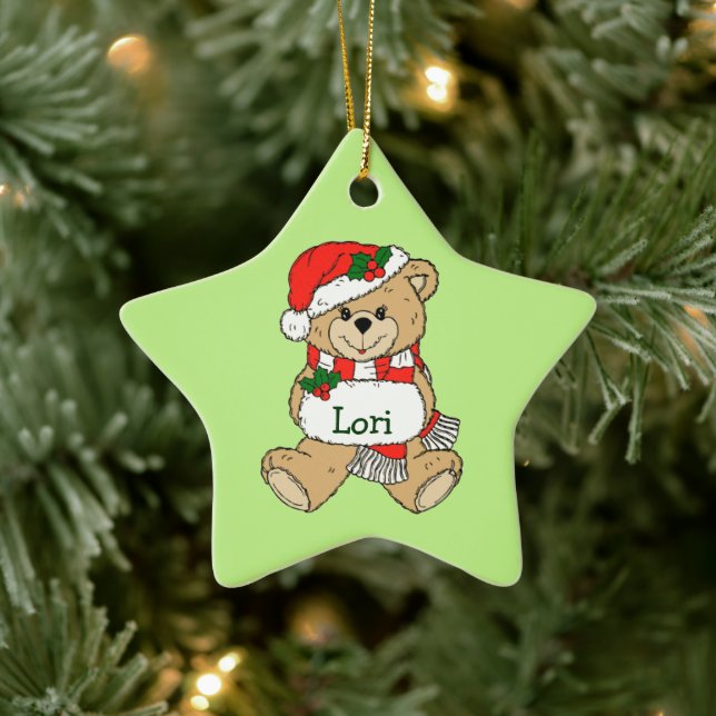 Teddy Bear Personalised Christmas Ornament (Tree)