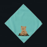 Teddy Bear Personalised Small Pet Bandana<br><div class="desc">Teal background,  with a cute teddy bear holding your pet's name. Background colour is customisable,  as are the font style,  size,  and colour. Make it your own!</div>