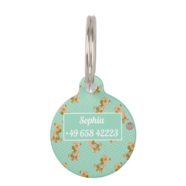 teddy bear pet tag (Front)