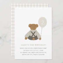Teddy Bear Picnic Baby Birthday Invite