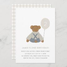 Teddy Bear Picnic Baby Birthday Invite