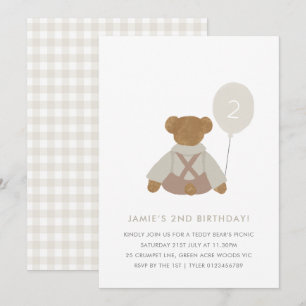Teddy Bear Picnic Baby Birthday Invite