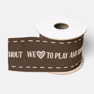Teddy Bear Picnic Birthday -Brown Grosgrain Ribbon