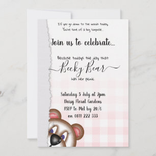Teddy bear picnic birthday invitation