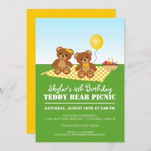 Teddy Bear Picnic Birthday Party Invitation
