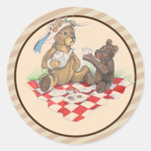 Teddy Bear Picnic Classic Round Sticker