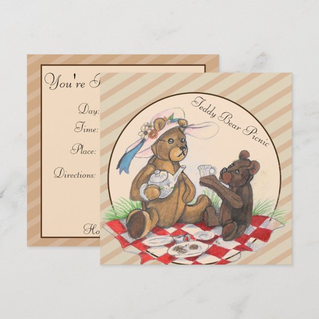 Teddy Bear Picnic Invitations (Front/Back)