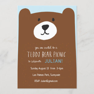 Teddy Bear Picnic Kids Birthday Party Invitation