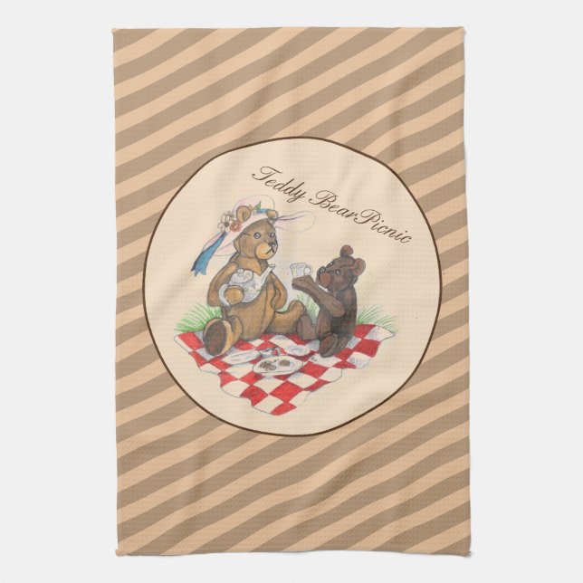 Teddy Bear Picnic Tea Towel (Vertical)