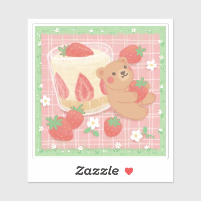 Teddy Bear Picnic with Strawberries (Sheet)