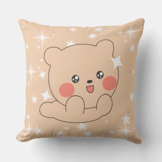 Teddy Bear Pillow for Kids – Cute Nursery Design (Front)