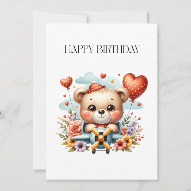 Teddy Bear Pilot Birthday (Front)