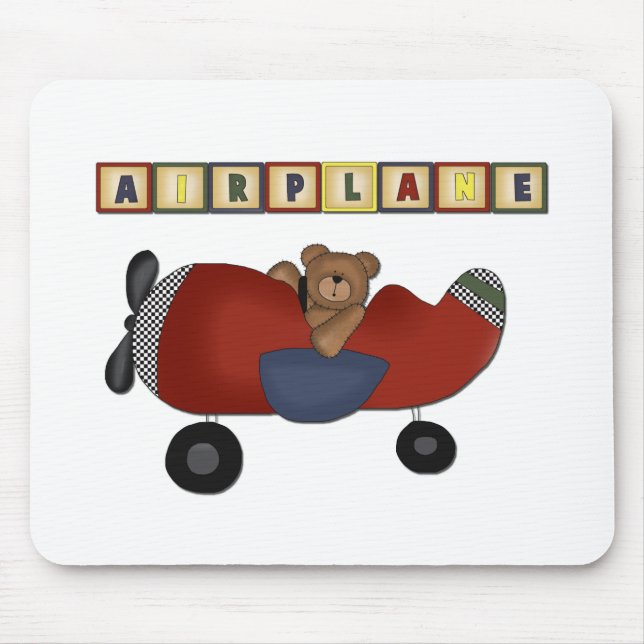 Teddy Bear Pilot Tshirts and Gifts Mouse Pad (Front)