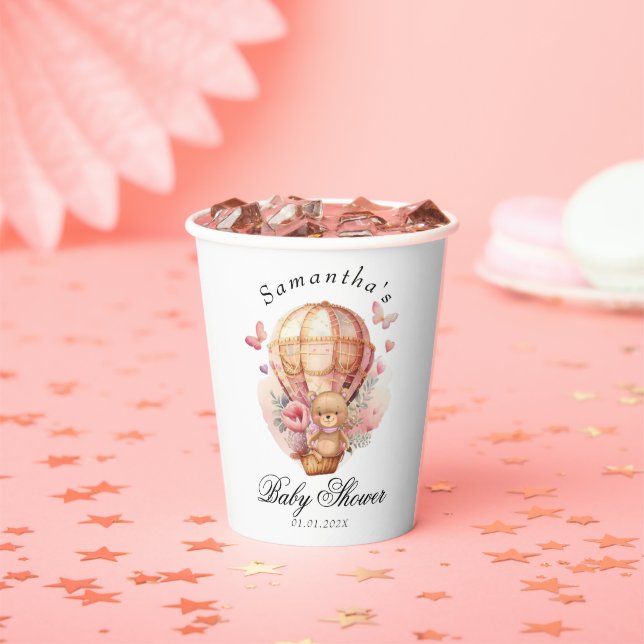 Teddy Bear Pink Baby  Paper Cups (Insitu)