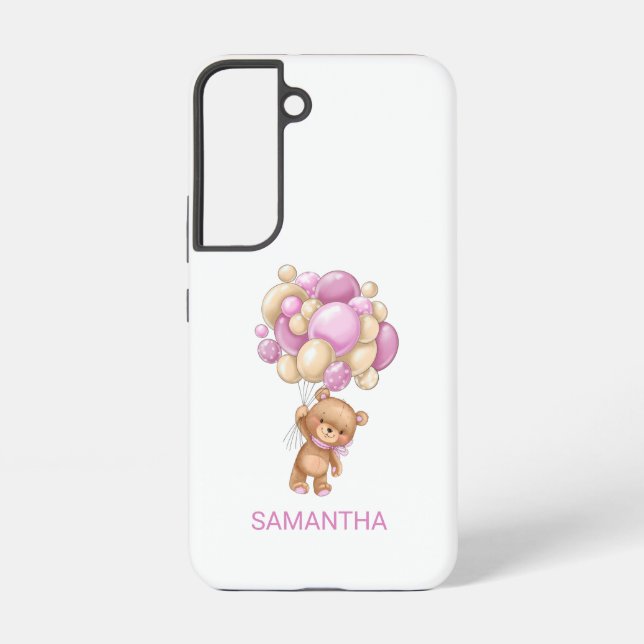 Teddy Bear Pink Balloon  Samsung Galaxy S22 Case (Back)