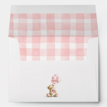 Teddy Bear Pink Gingham Check Pattern