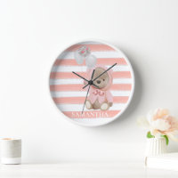 Teddy Bear Pink Girl's Personalised Room