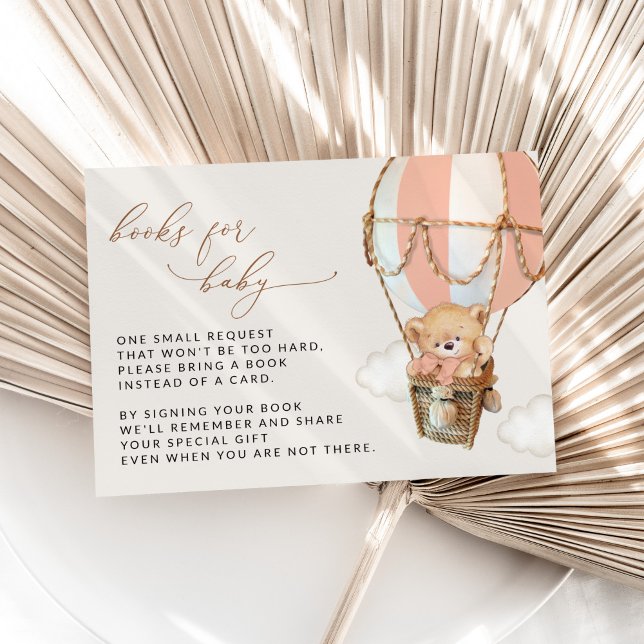 Teddy Bear, Pink Hot Air Balloon, Books For Baby Enclosure Card (Creator Uploaded)