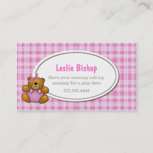 Teddy Bear Play Date Card