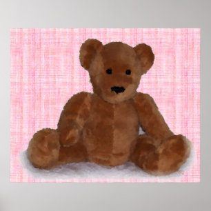 Teddy Bear Plush Photography Art Pink Poster