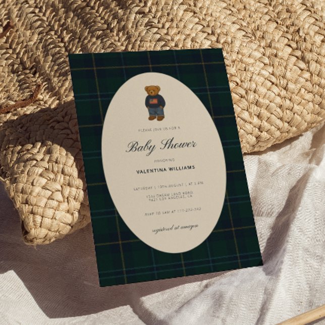 Teddy Bear Polo Baby Shower Invitation (Creator Uploaded)