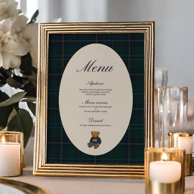 Teddy Bear Polo Baby Shower Menu Invitation (Creator Uploaded)
