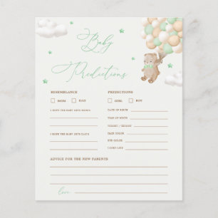 Teddy Bear Predictions & Advice Baby Shower Game