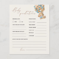 Teddy Bear Predictions and Advice Baby Shower Game