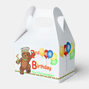 Teddy Bear Prince 2nd Birthday Party Custom Favour Box
