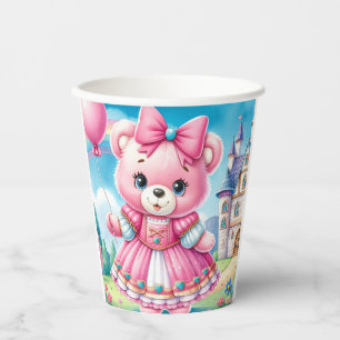 Teddy Bear Princess Paper Cups