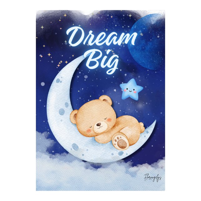 Teddy Bear printable wall art poster-dream big (Teddy Bear printable wall art poster-dream big)