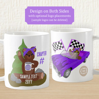 Teddy Bear, Purple Girls Youth Organization Logo Coffee Mug