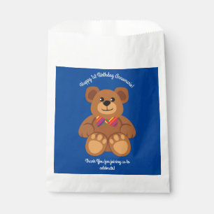 Teddy Bear Rainbow Cute 1st Birthday Party Favour Bag