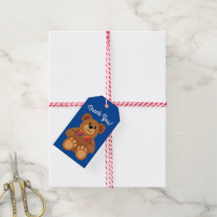Teddy Bear Rainbow Cute 1st Birthday Party Gift Tags