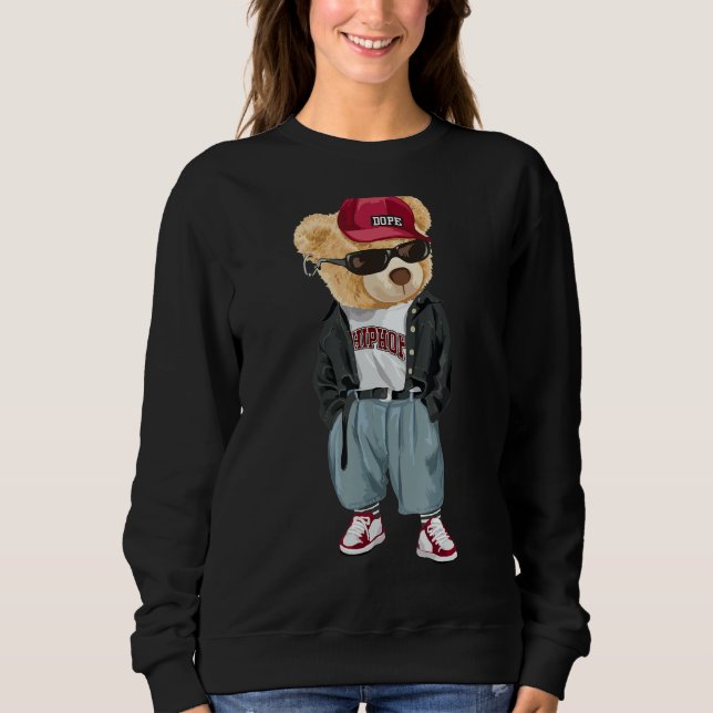 Teddy Bear Rap Lover Clothing Men Women Sweatshirt (Front)