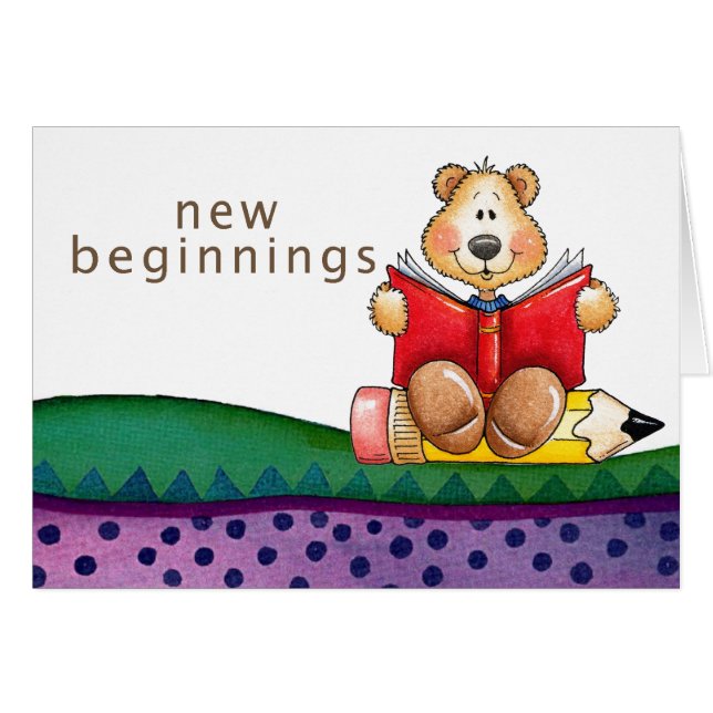 Teddy Bear Reading (Front Horizontal)