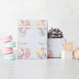 Teddy Bear reading a book Baby in Bloom Wrapping Paper