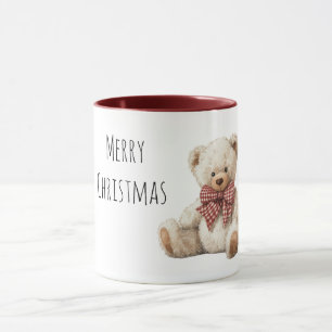 Teddy Bear Red Bow Christmas  Mug