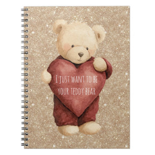 Teddy Bear Red Heart Notebook