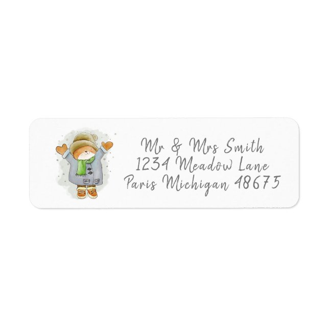 Teddy Bear Return Address Label (Front)
