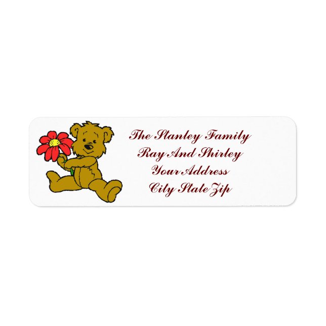 TEDDY BEAR- RETURN ADDRESS LABELS (Front)