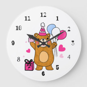 Teddy bear round clock